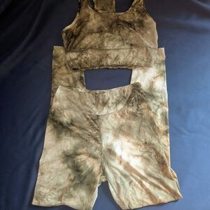 Tie-Dye Leggings and Crop Top Set